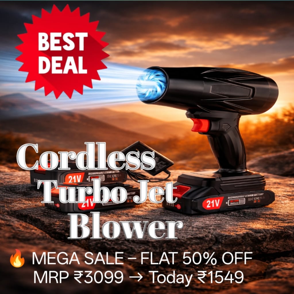 Cordless Turbo Jet Blower – Powerful Car & Home Cleaning Tool